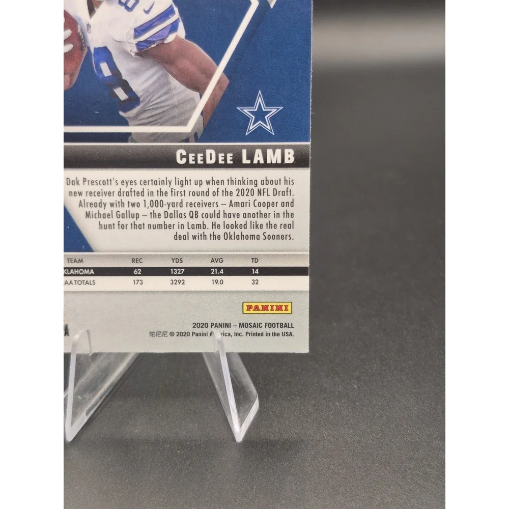 2020 Panini Mosaic Ceedee Lamb #207 Rookie Green Reactive Prizm (RC) Cowboys